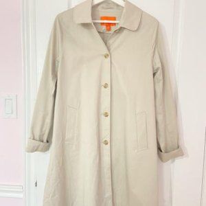 Long beige trench coat